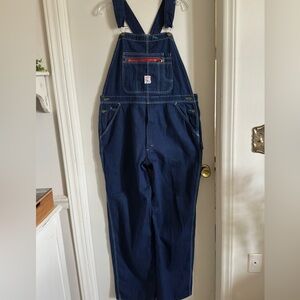 Vtg Pointer Brand Mens Low Back Overalls Bib Jeans 40x34 Dark Wash big&tall